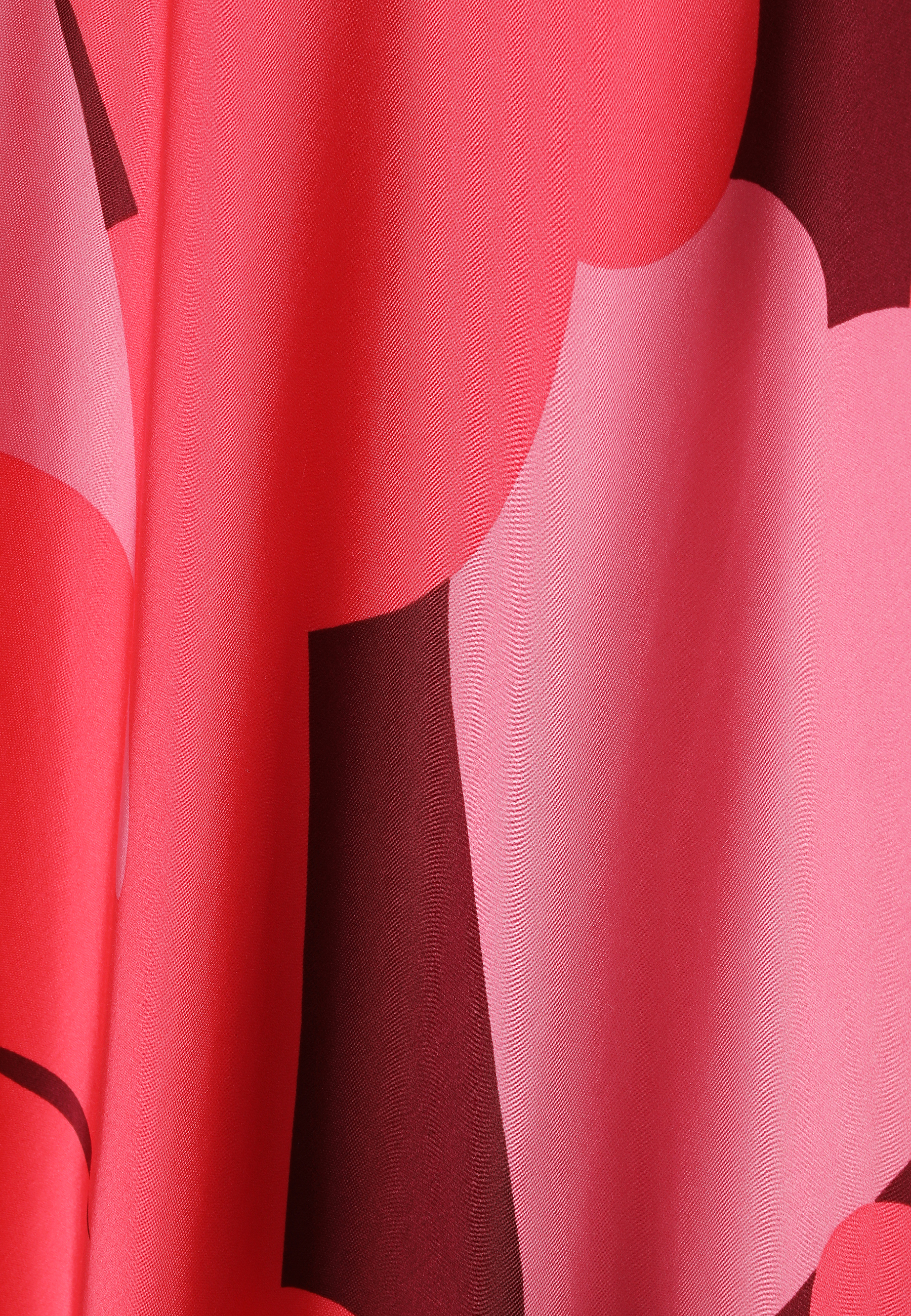 SATYNOWA SPÓDNICA Z AUTORSKIM WZOREM - LILA CZERWONY 2