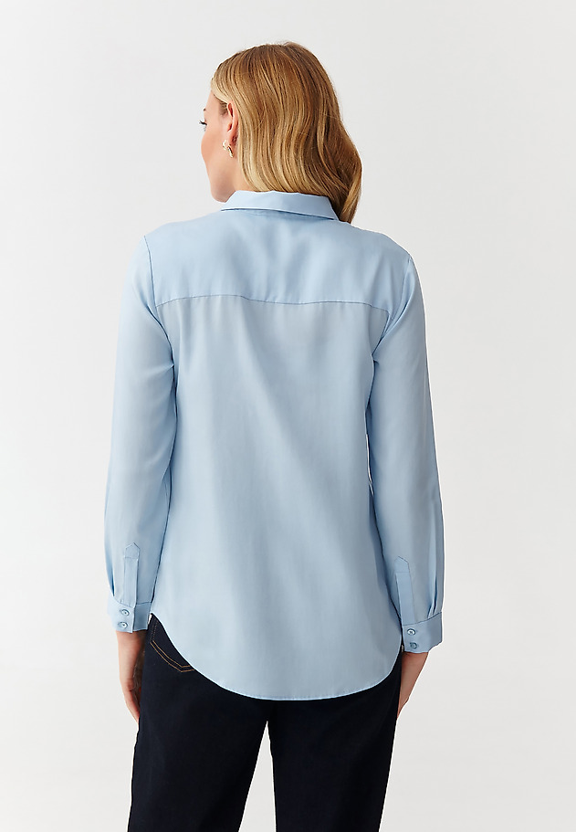 ELEGANT LADIES’ SHIRT - KOROTA ELEGANT LADIES’ SHIRT - KOROTA NIEBIESKI 3