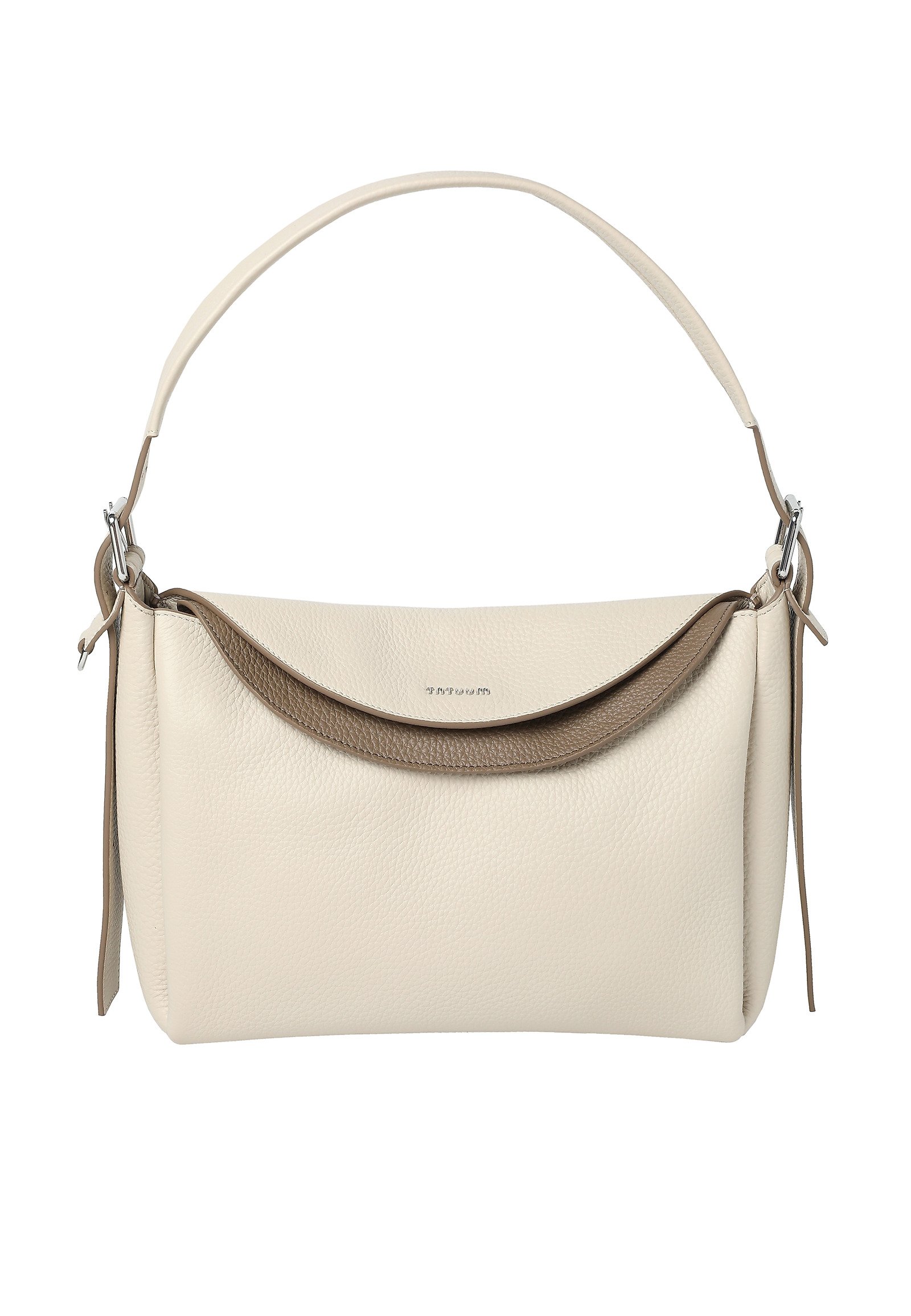 CLASSIC SHOULDER BAG IN GENUINE LEATHER - DELORA CLASSIC SHOULDER BAG IN GENUINE LEATHER - DELORA BEIGE 113328