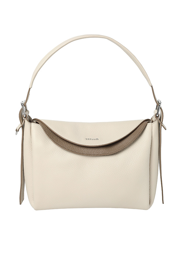CLASSIC SHOULDER BAG IN GENUINE LEATHER - DELORA CLASSIC SHOULDER BAG IN GENUINE LEATHER - DELORA BEIGE 2