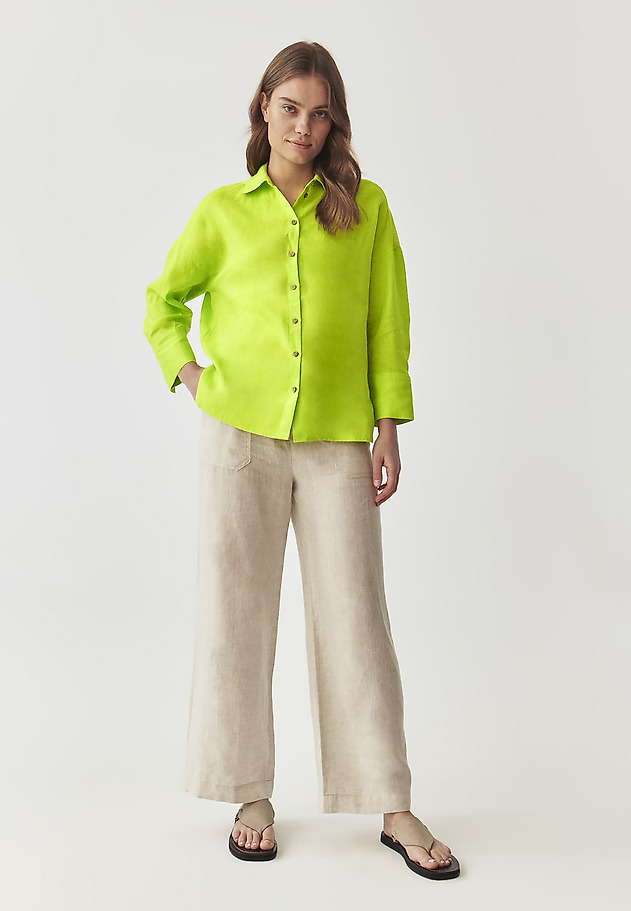 LADIES’ COMFORTABLE LINEN SHIRT - ANDRAGIA 1 LADIES’ COMFORTABLE LINEN SHIRT - ANDRAGIA 1 ZIELONY 2