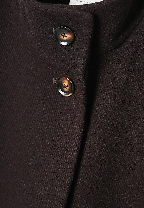WOOLEN WOMEN'S COAT IN DARK CHOCOLATE BROWN - BORIMA BROWN 2