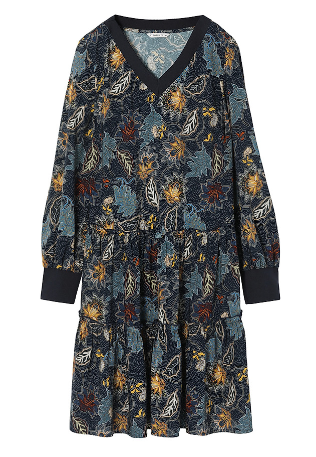 LADIES’ PATTERNED DRESS WITH V-SHAPE NECKLINE EMRAMI LADIES’ PATTERNED DRESS WITH V-SHAPE NECKLINE EMRAMI MULTIKOLOR 5