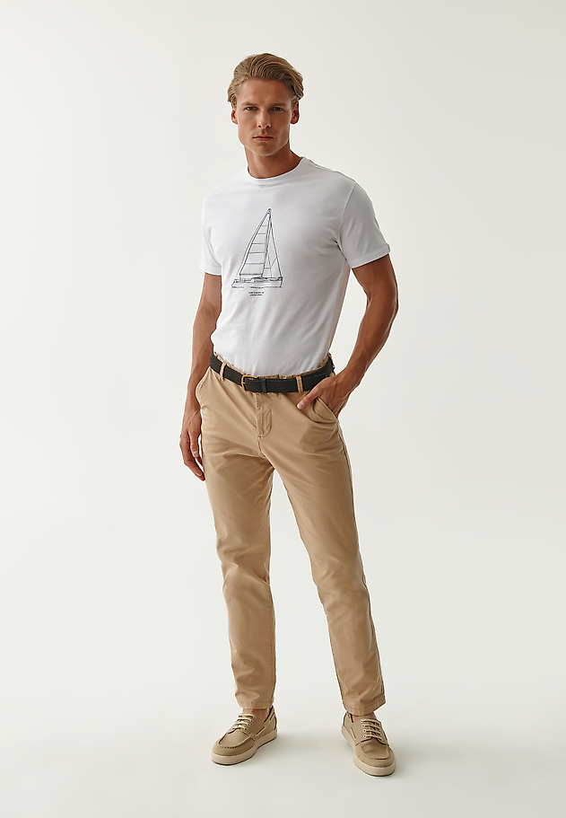 BAWEŁNIANY T-SHIRT MĘSKI MIKIN 8 BAWEŁNIANY T-SHIRT MĘSKI MIKIN 8 BIAŁY 4