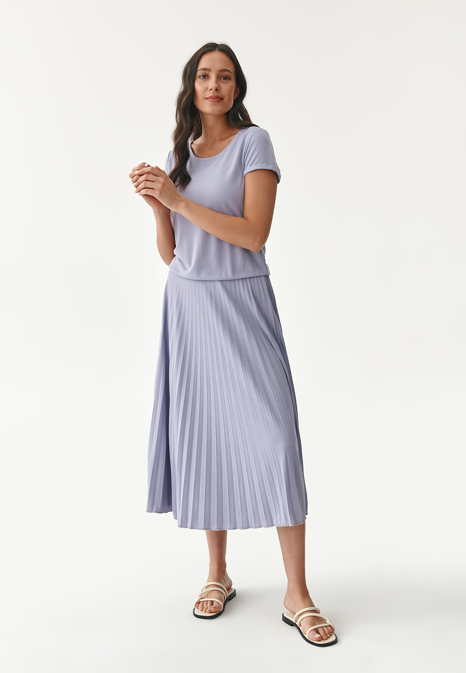 PLEATED LADIES' DRESS JAKOMANE PLEATED LADIES' DRESS JAKOMANE PURPLE 80680