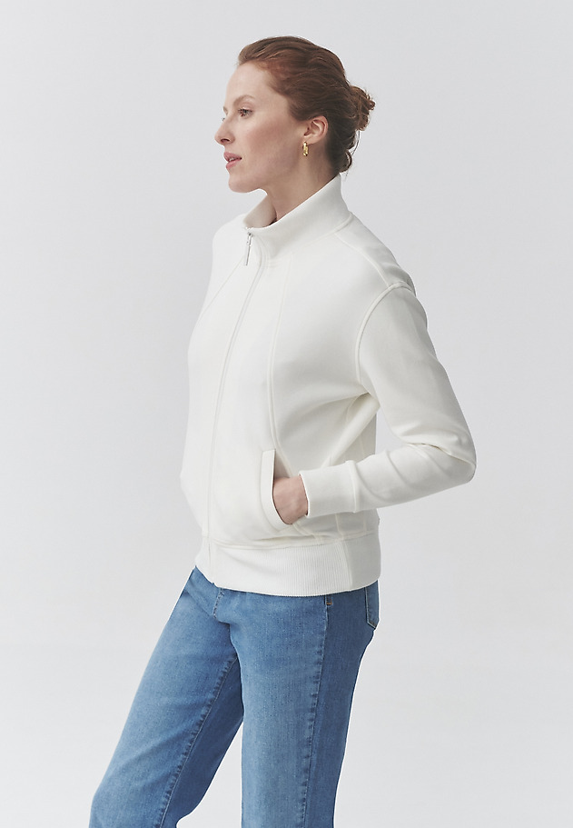 COTTON SWEATSHIRT WITH STAND-UP COLLAR - TONIA COTTON SWEATSHIRT WITH STAND-UP COLLAR - TONIA ECRU 4