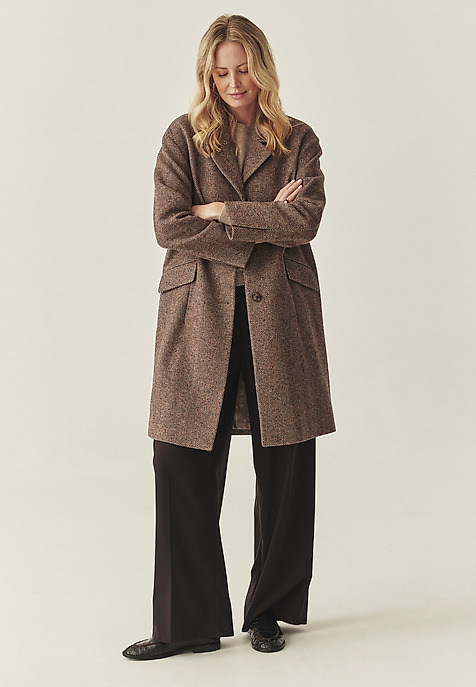 WOOL HERRINGBONE COAT - SEWI BEIGE 2