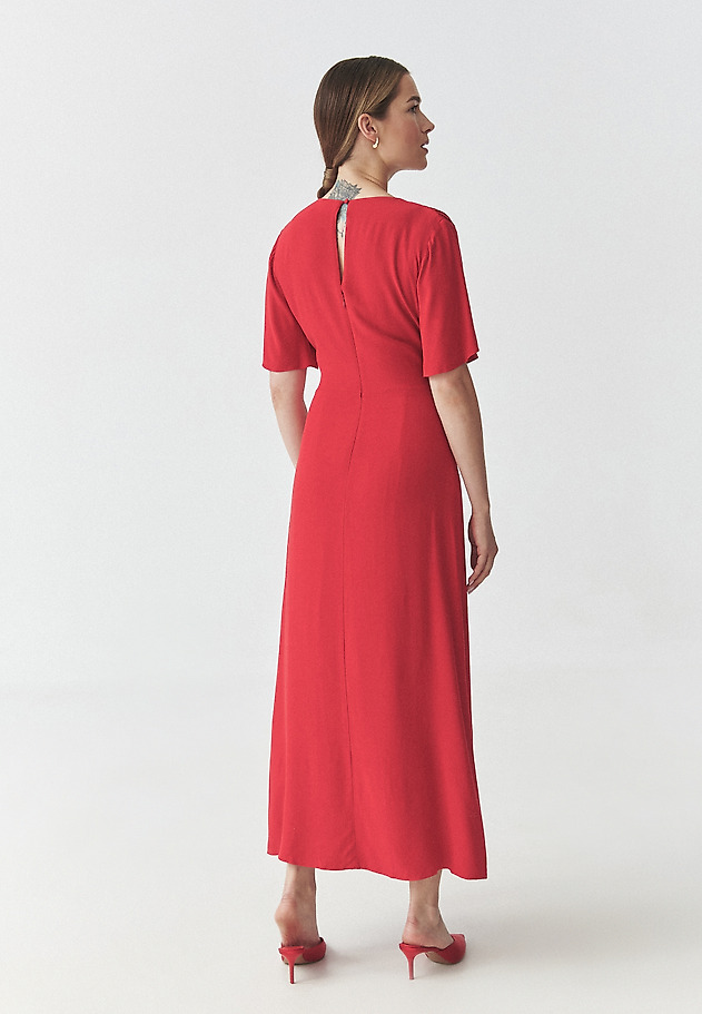 VISCOSE LONG DRESS — MATSEA VISCOSE LONG DRESS — MATSEA CZERWONY 3