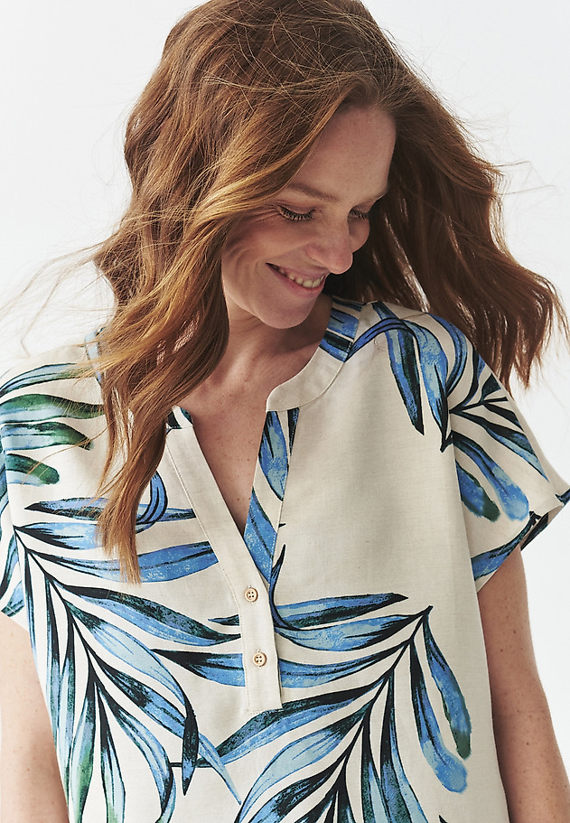 PATTERNED BLOUSE WITH LINEN AND VISCOSE - SARAKINO 1 PATTERNED BLOUSE WITH LINEN AND VISCOSE - SARAKINO 1 MULTIKOLOR 4