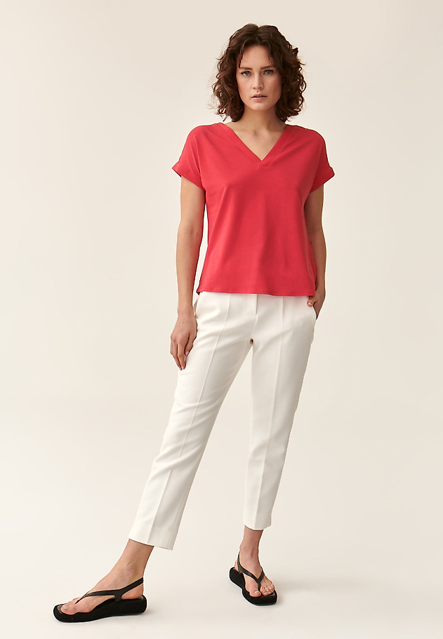 DÁMSKÁ HALENKA S KRÁTKÝM RUKÁVEM NUELA DÁMSKÁ HALENKA S KRÁTKÝM RUKÁVEM NUELA ČERVENÁ 2