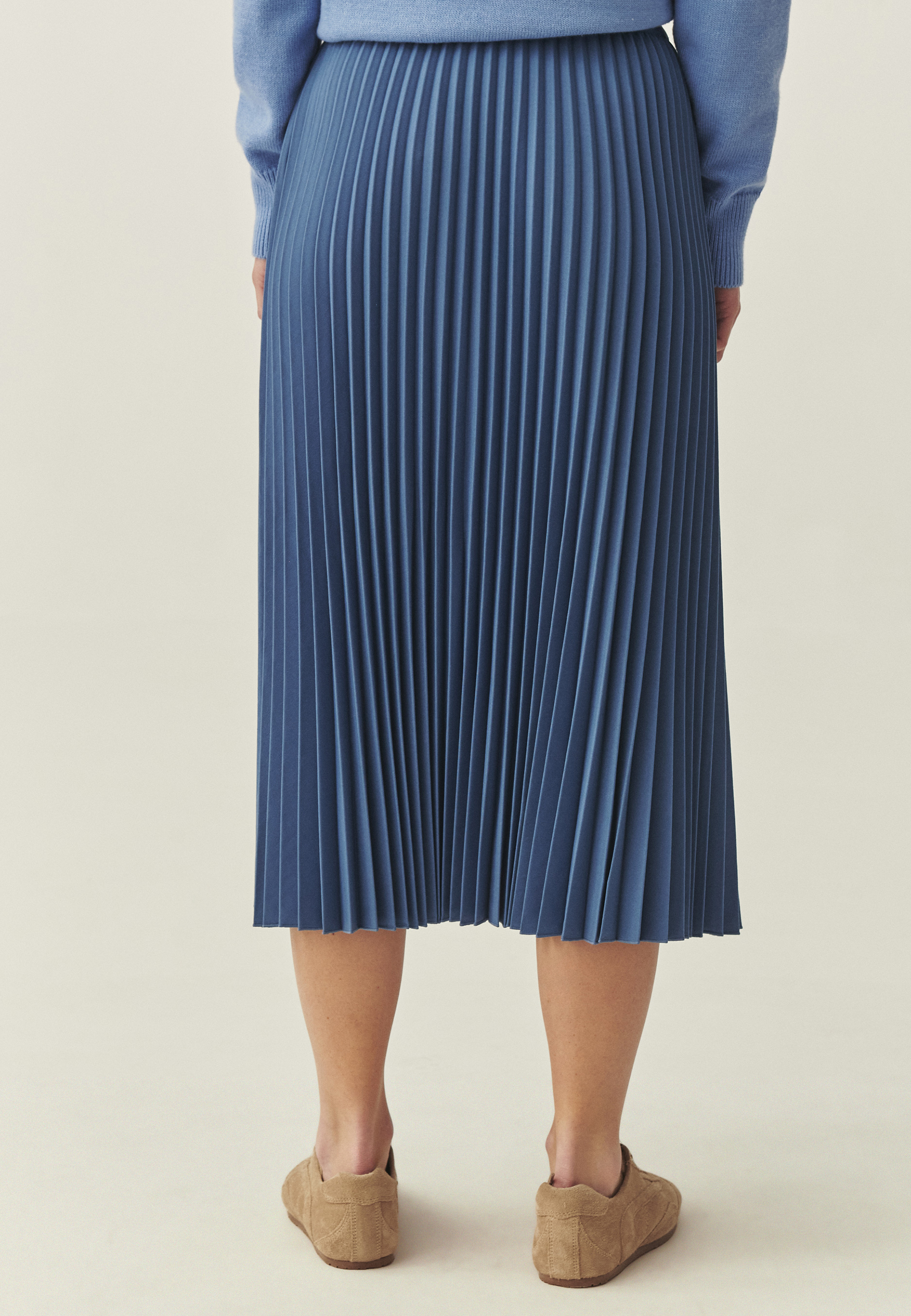 PLISOWANA SPÓDNICA MIDI - BARI NIEBIESKI 2