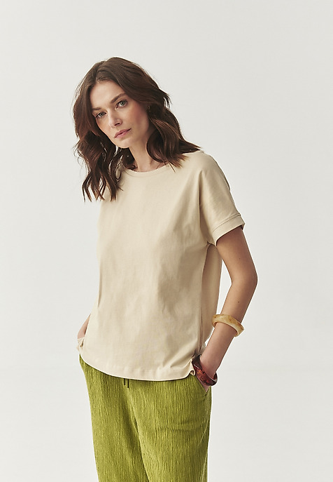 TRICOU DIN BUMBAC LARG - ANOKO 1 BEJ 2