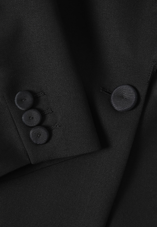 LADIES' WOVEN JACKET WITH SATIN LAPELS — MARKAWIA LADIES' WOVEN JACKET WITH SATIN LAPELS — MARKAWIA CZARNY 8