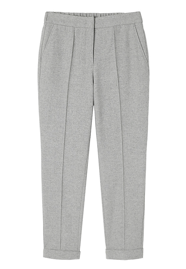HERRINGBONE FABRIC TROUSERS - SUMKO HERRINGBONE FABRIC TROUSERS - SUMKO SZARY 4