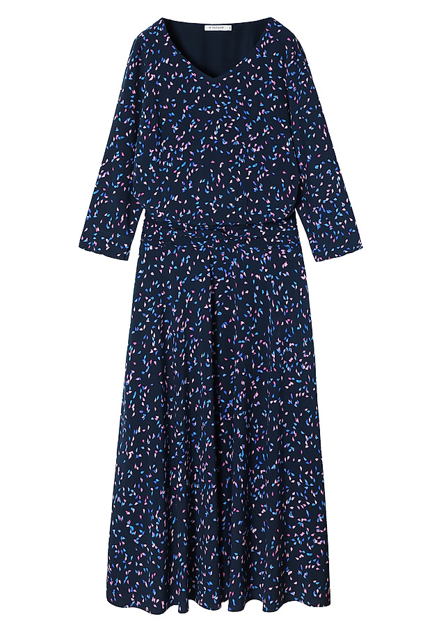 PATTERNED LADIES’ MAXI DRESS WITH 3/4 SLEEVES - ROZOMKA PATTERNED LADIES’ MAXI DRESS WITH 3/4 SLEEVES - ROZOMKA MULTIKOLOR 5