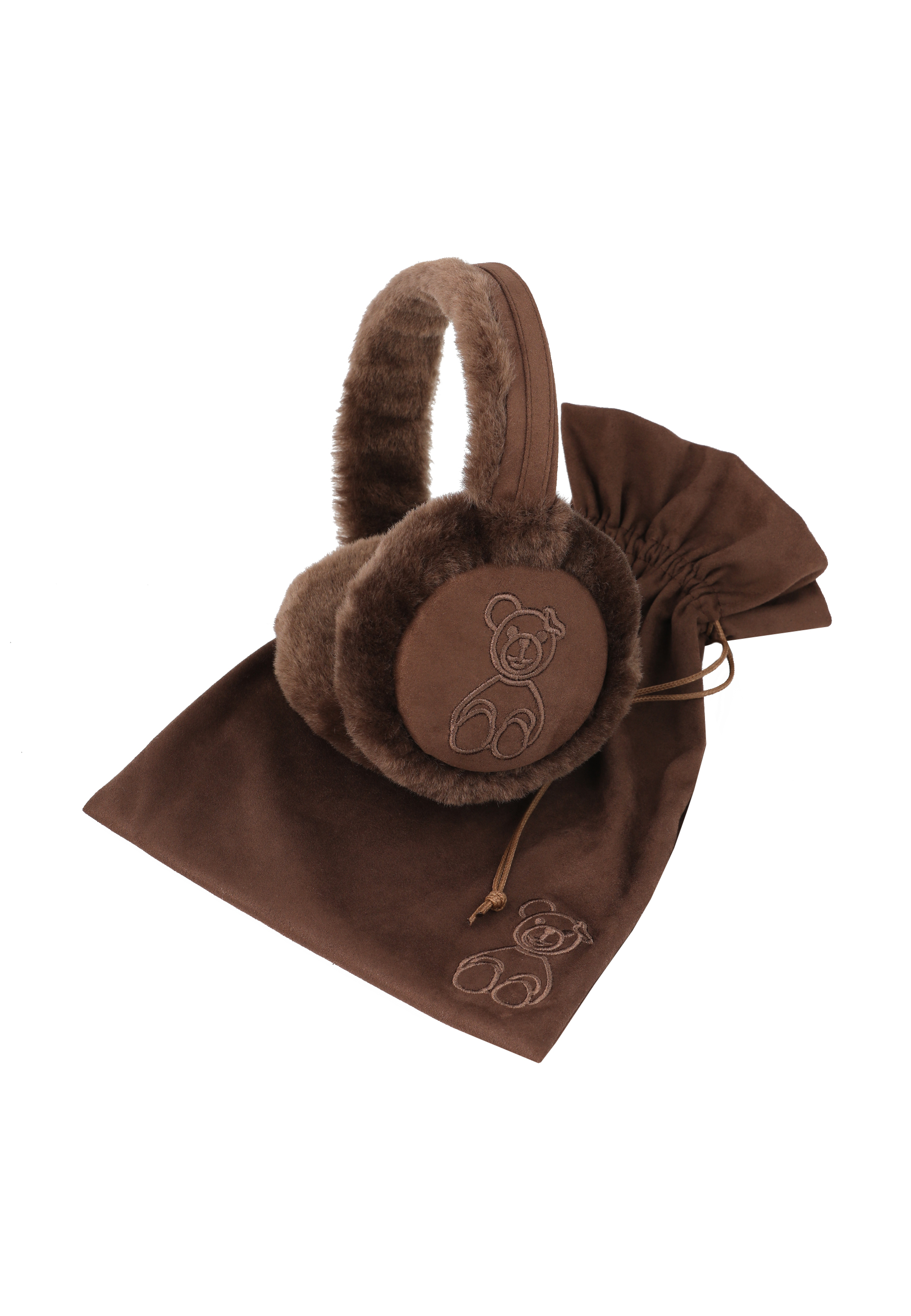 NAUSZNIKI Z MOTYWEM MISIA USZATKA - MILO BRĄZOWY 2