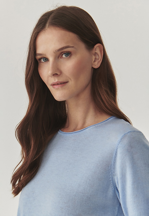 DÁMSKÁ VOLNÁ ÚPLETOVÁ HALENKA S KRÁTKÝM RUKÁVEM - MASHA DÁMSKÁ VOLNÁ ÚPLETOVÁ HALENKA S KRÁTKÝM RUKÁVEM - MASHA MODRÁ 5