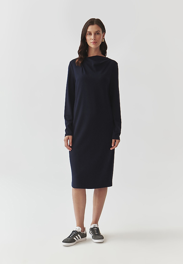 KNITTED LADIES' DRESS WITH A “WATER” NECKLINE — NORIS KNITTED LADIES' DRESS WITH A “WATER” NECKLINE — NORIS GRANATOWY 2