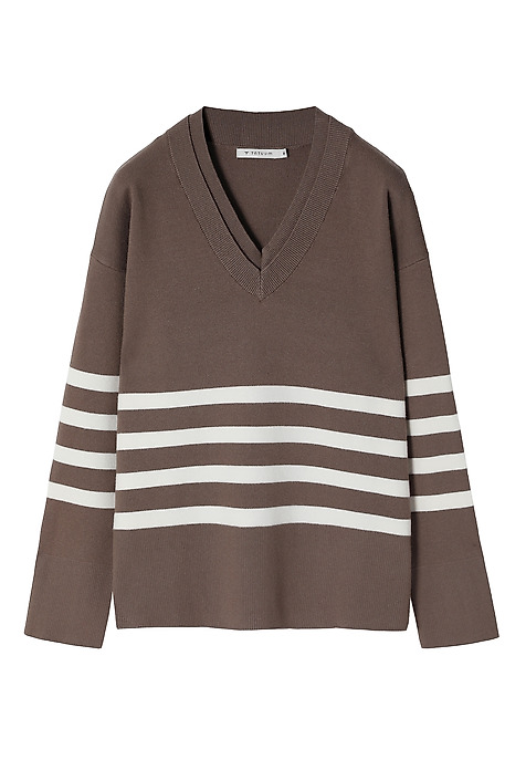 LADIES' STRIPED SWEATER - ELIANA BEIGE 2