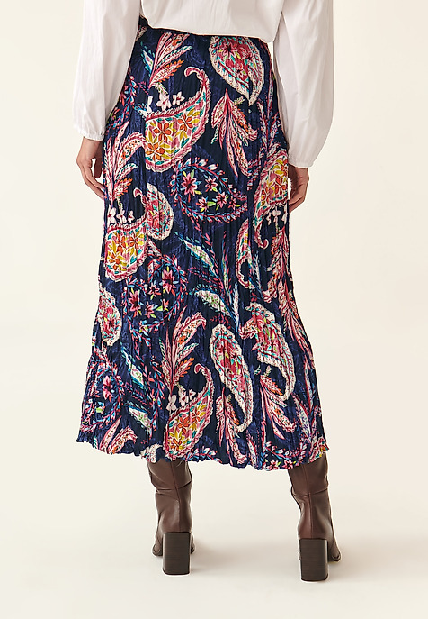 LADIES' MAXI CREASED SKIRT CRINCLA MULTICOLOR 2