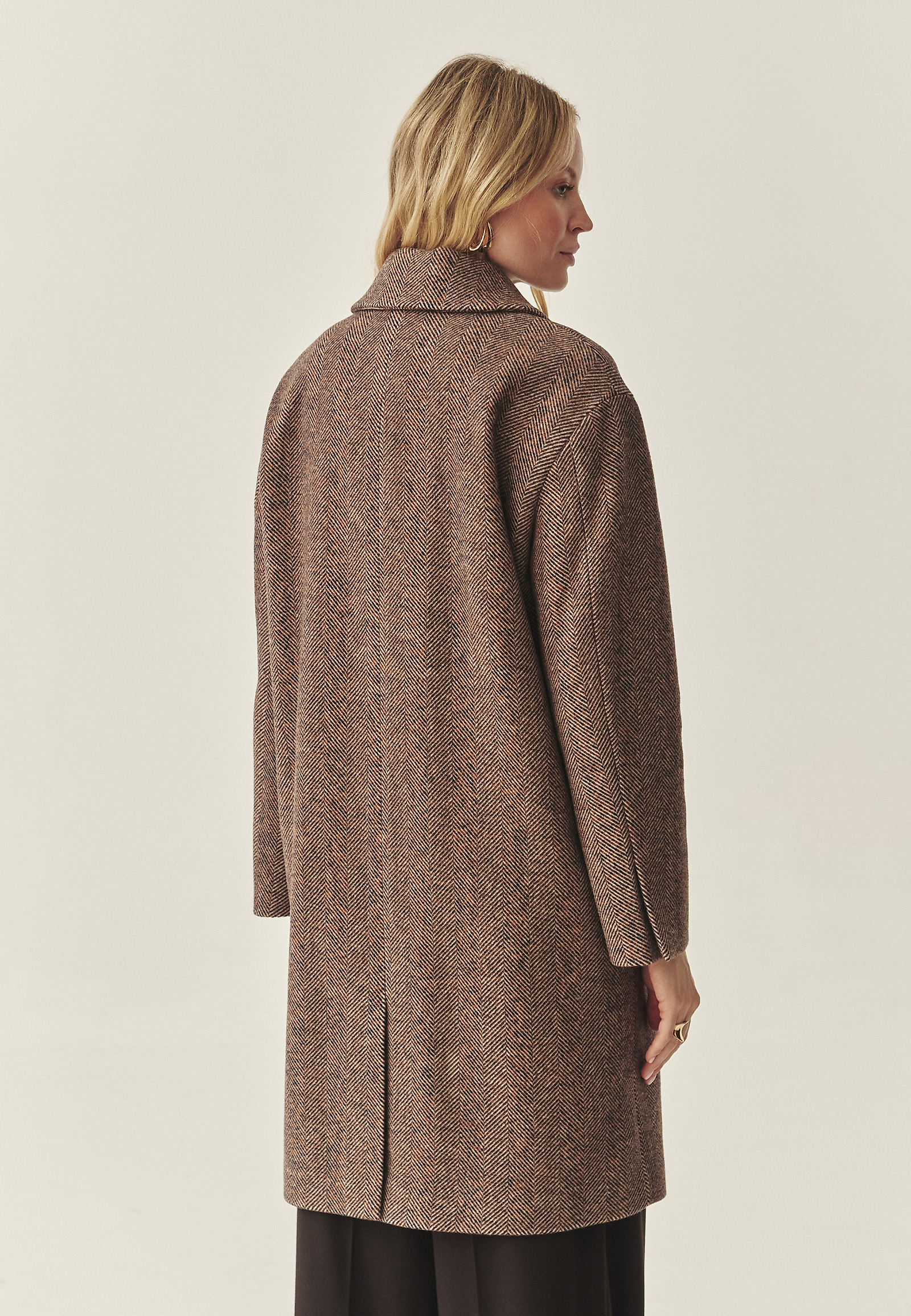 WOOL HERRINGBONE COAT - SEWI WOOL HERRINGBONE COAT - SEWI BEIGE 117373