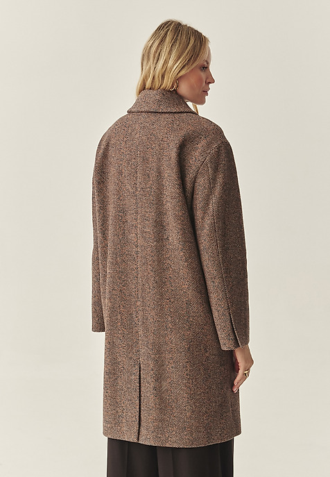 WOOL HERRINGBONE COAT - SEWI BEIGE 2
