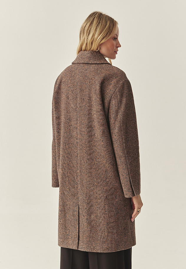 WOOL HERRINGBONE COAT - SEWI WOOL HERRINGBONE COAT - SEWI BEIGE 4