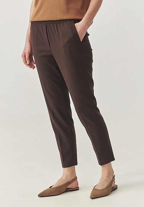 PANTALONI WOVEN CU MARGINE ȘI BRANZĂ ELASTICĂ - MILTI MARO 2