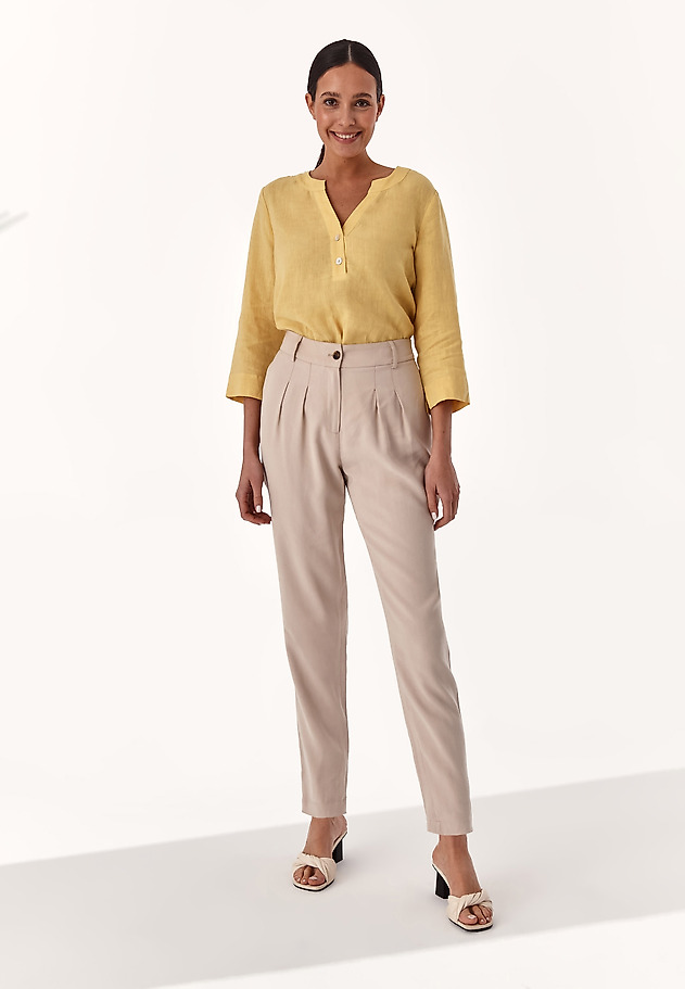 LADIES' CIGARETTE TROUSERS GAMBI LADIES' CIGARETTE TROUSERS GAMBI BEIGE 1