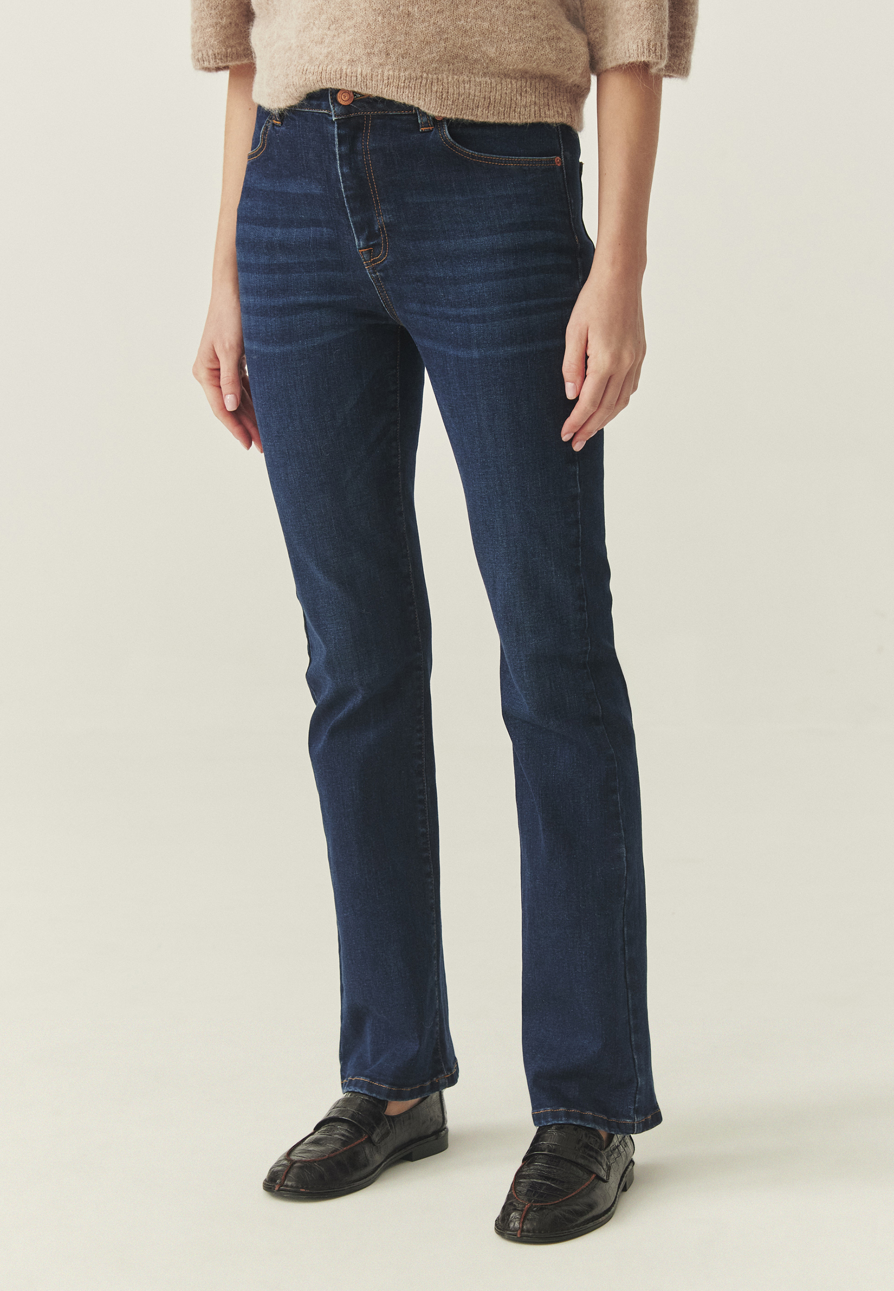 DENIMOWE SPODNIE FLARE - RIFONO GRANATOWY 2