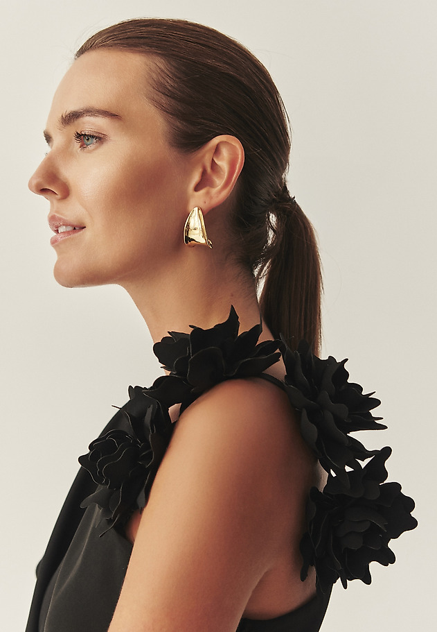 ASYMMETRICAL DRESS WITH DECORATIVE STRAP - KONTESI ASYMMETRICAL DRESS WITH DECORATIVE STRAP - KONTESI BLACK 7