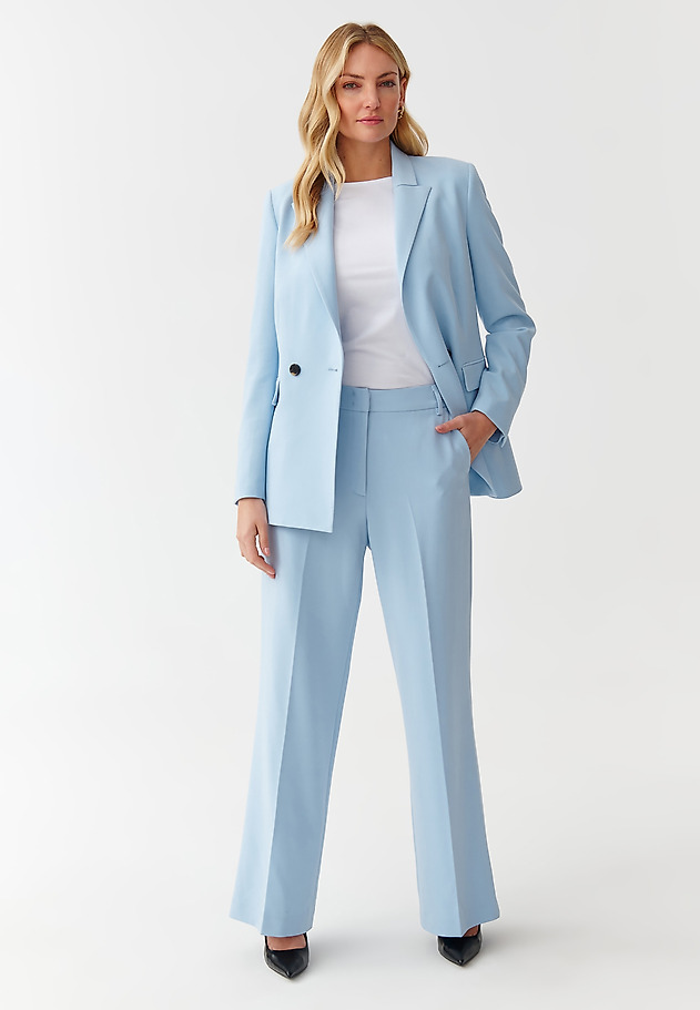 PANTALONI STILAȚI DE DAMĂ, CU CRAC LARG - ZARIANA 2 PANTALONI STILAȚI DE DAMĂ, CU CRAC LARG - ZARIANA 2 ALBASTRU 2