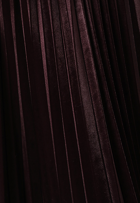 PLISOWANA SPÓDNICA MIDI Z WELURU - LAMARA 1 CZERWONY 2