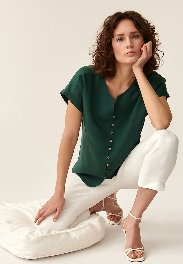 LADIES' BUTTONED-DOWN BLOUSE SAMANTO LADIES' BUTTONED-DOWN BLOUSE SAMANTO GREEN 1