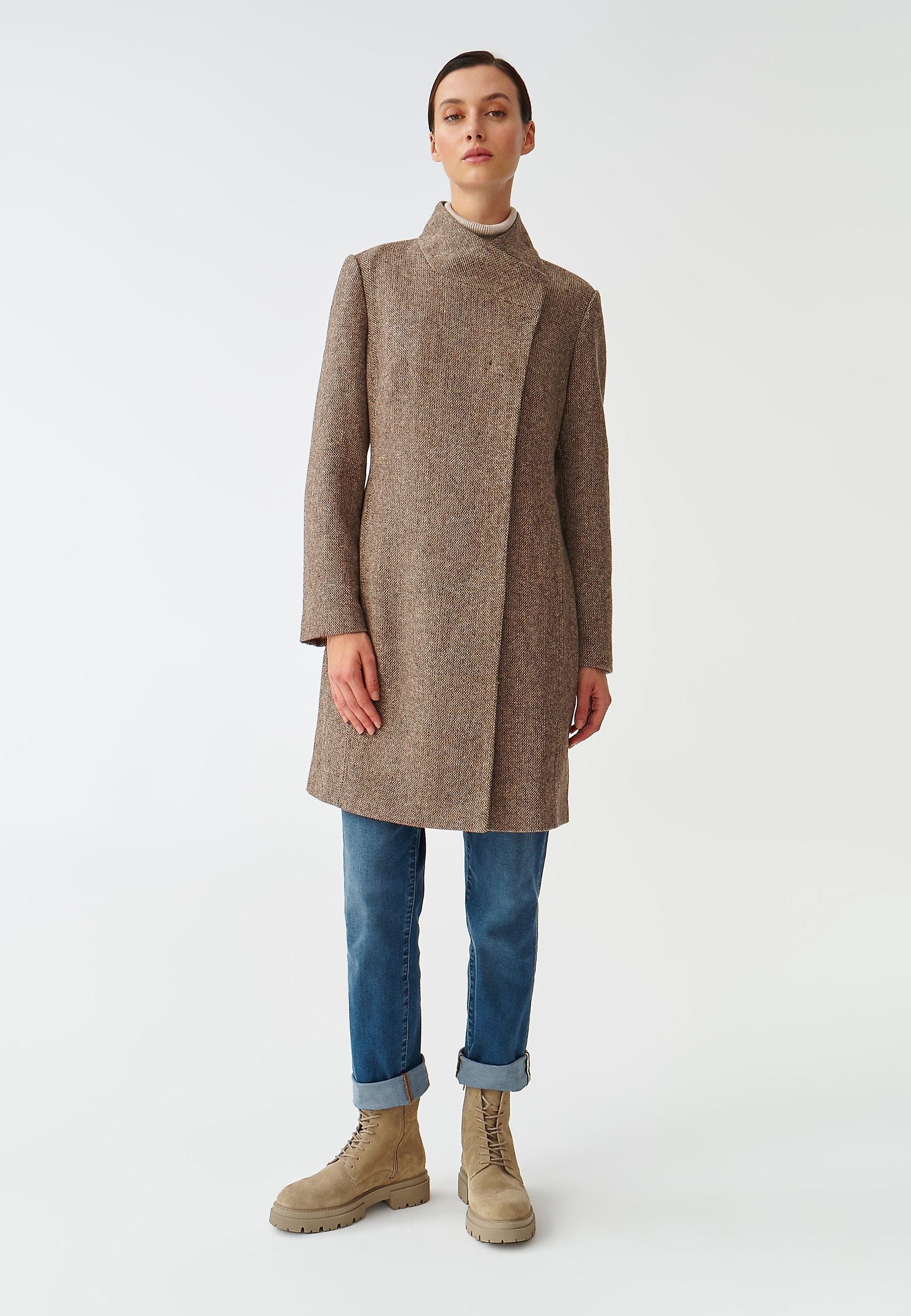 JESIENNY PŁASZCZ DAMSKI TKANINOWY VADIKA 1 JESIENNY PŁASZCZ DAMSKI TKANINOWY VADIKA 1 BRĄZOWY 91436