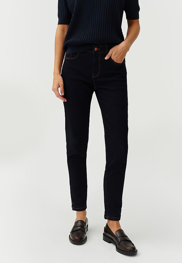 LADIES’ TAILORED DARK DENIM JEANS - RENA LADIES’ TAILORED DARK DENIM JEANS - RENA GRANATOWY 4