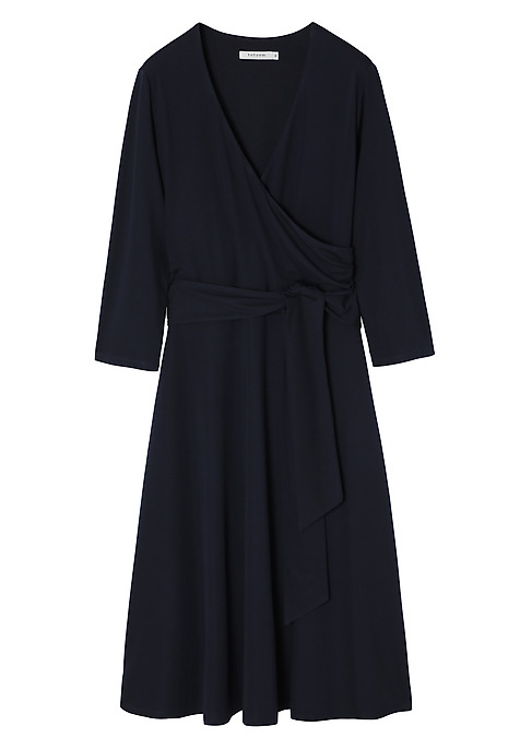 LADIES’ DRESS WITH A V-SHAPED NECKLINE - IGA NAVY BLUE 2