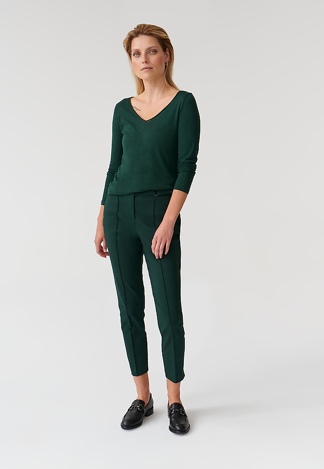 LADIES’ TROUSERS WITH DECORATIVE BUCKLE JAKINA 1 LADIES’ TROUSERS WITH DECORATIVE BUCKLE JAKINA 1 ZIELONY 1