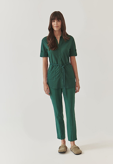 LADIES’ TUNIC WITH TIED STRING - SAVANAH 1 GREEN 2