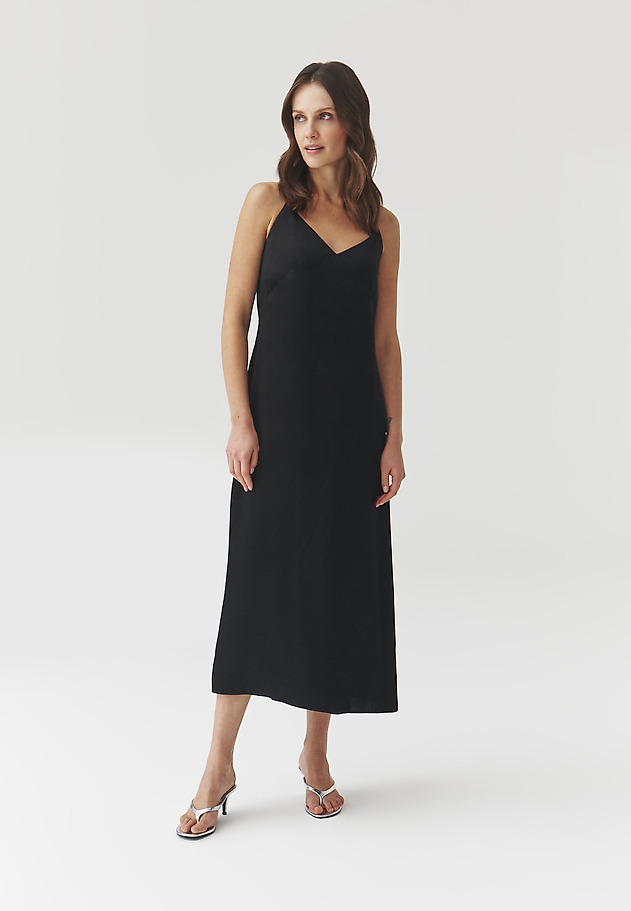 SATIN MIDI DRESS — MEI SATIN MIDI DRESS — MEI CZARNY 4
