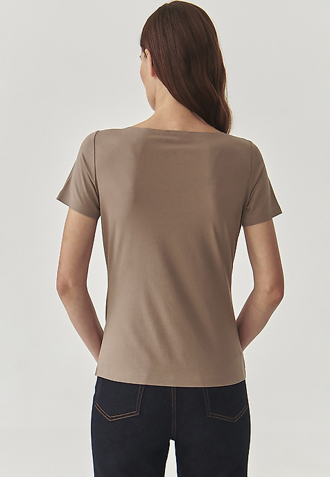 LADIES’ BLOUSE WITH SEAMLESS FINISH - MIKAJA BEIGE 2