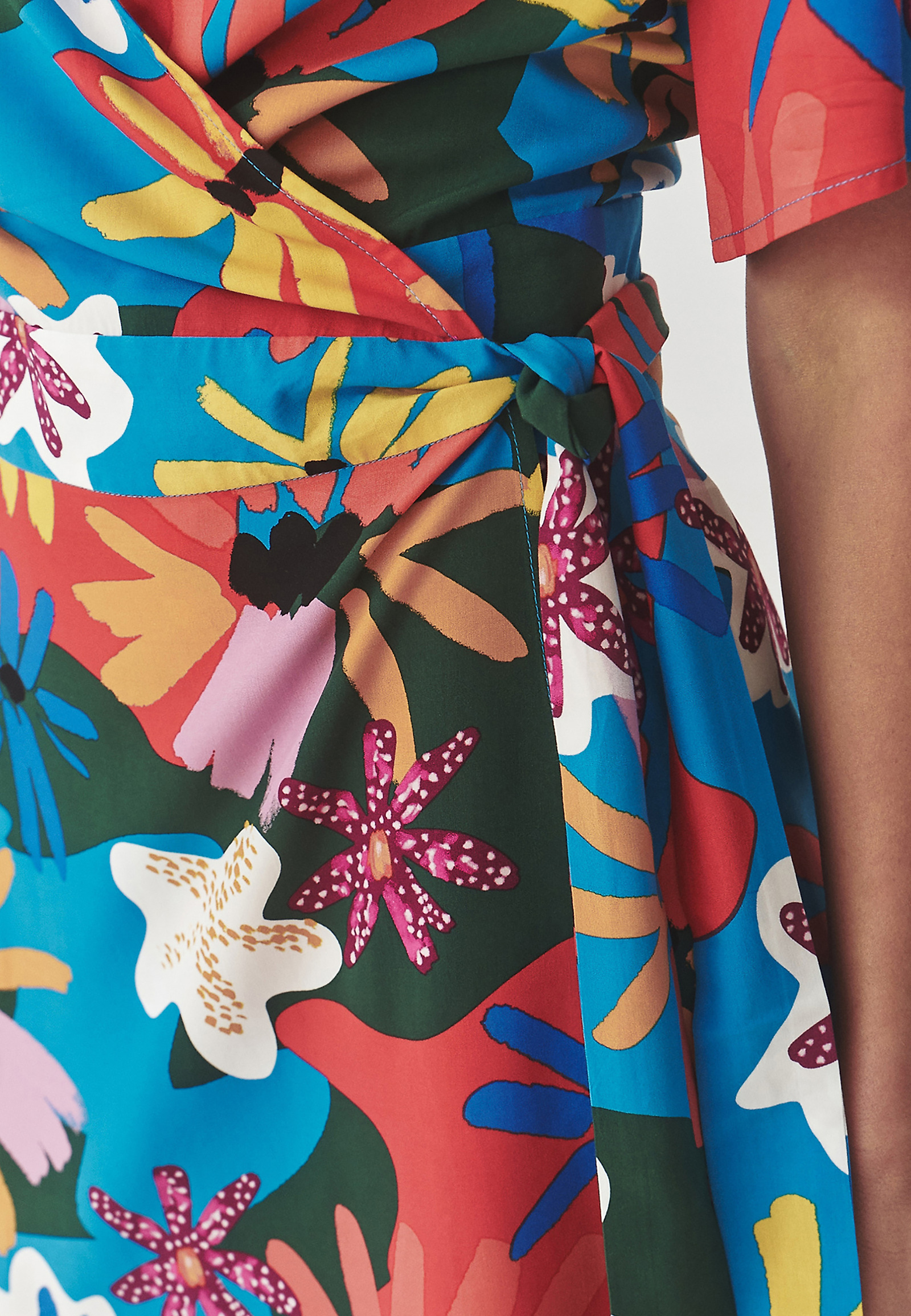 KWIECISTA WISKOZOWA SUKIENKA KOPERTOWA Z KRÓTKIM RĘKAWEM - TAKTI 1 KWIECISTA WISKOZOWA SUKIENKA KOPERTOWA Z KRÓTKIM RĘKAWEM - TAKTI 1 MULTIKOLOR 98188