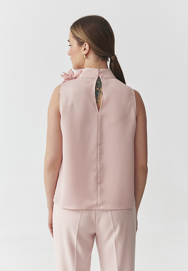 WOVEN BLOUSE WITH FLORAL MOTIF — FLORIANA WOVEN BLOUSE WITH FLORAL MOTIF — FLORIANA PINK 3