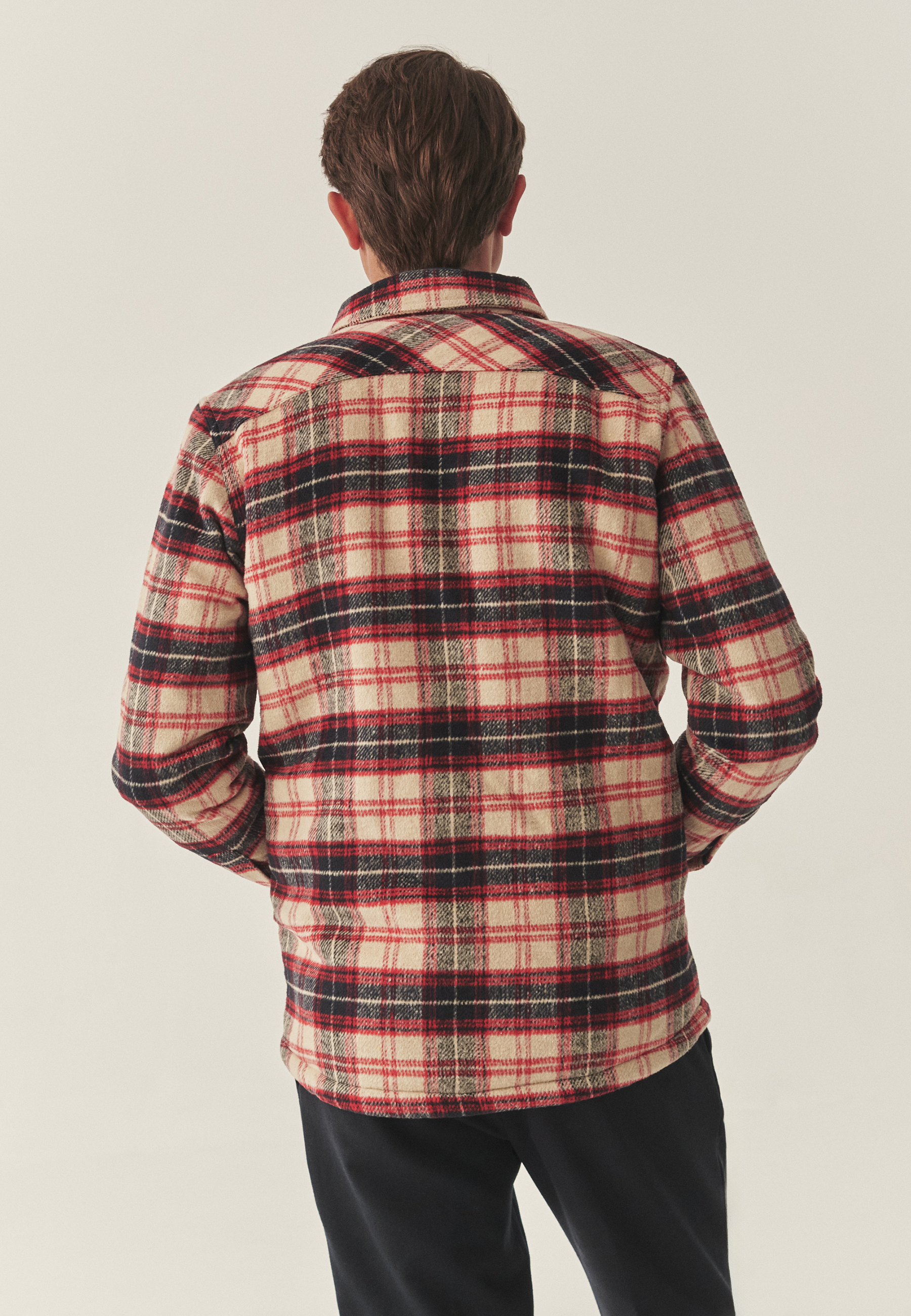 TKANINOWA KURTKA MĘSKA W KRATĘ SHACK CZERWONY 2