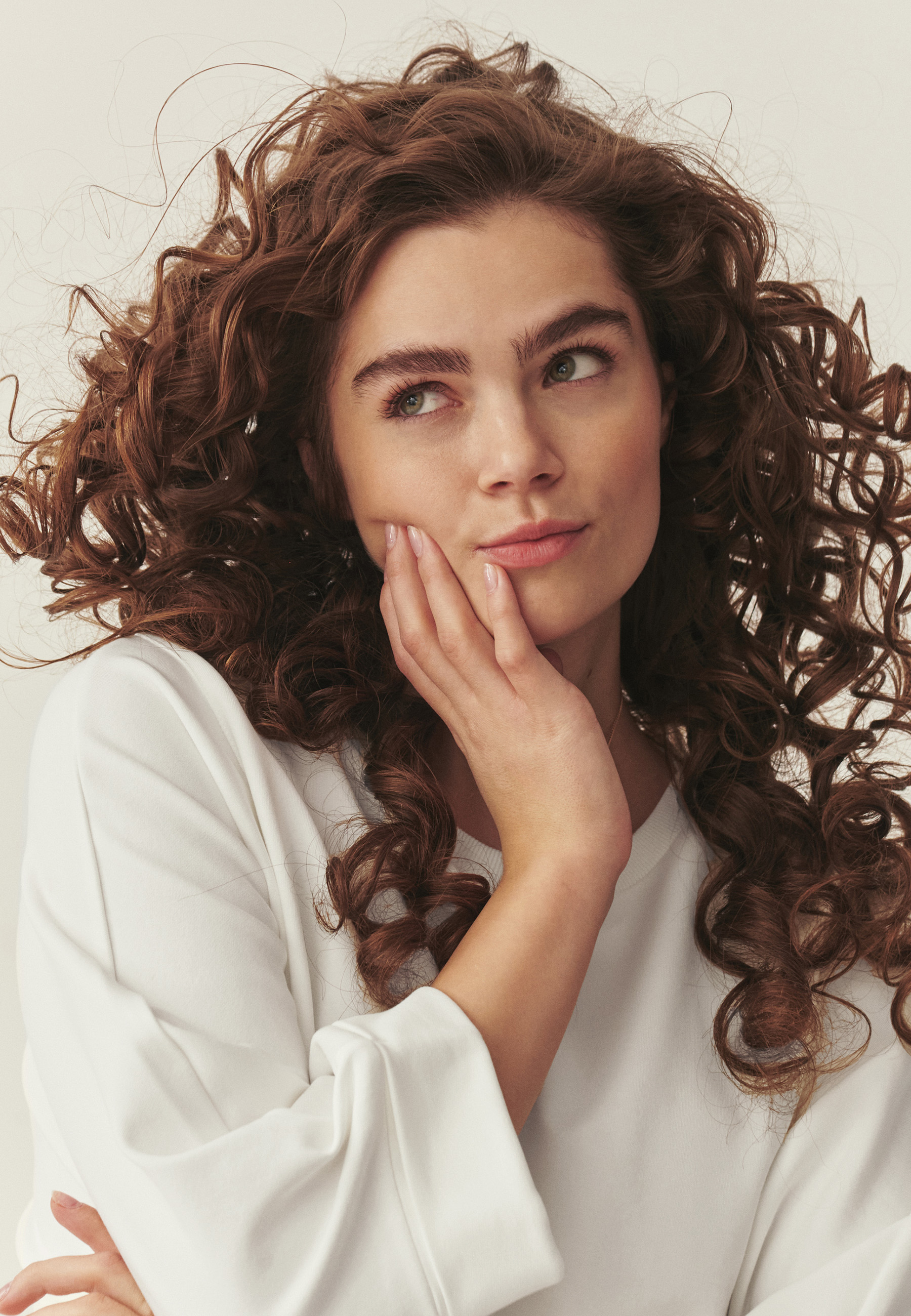 DZIANINOWA BLUZA Z BAWEŁNĄ -SULEN BIAŁY 2