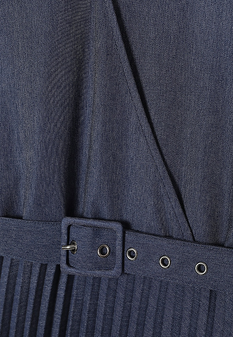ENVELOPE DRESS WITH PLEATED BOTTOM - MARIENNA BLUE 2