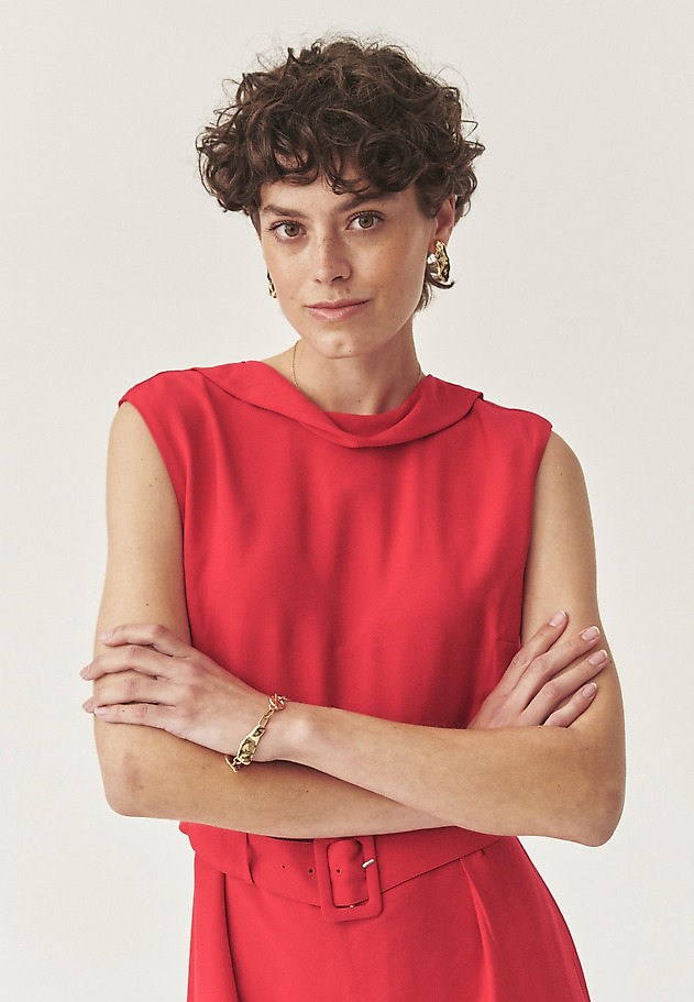SHORT DRESS WITH BELT- KEARA CZ SHORT DRESS WITH BELT- KEARA CZ RED 4