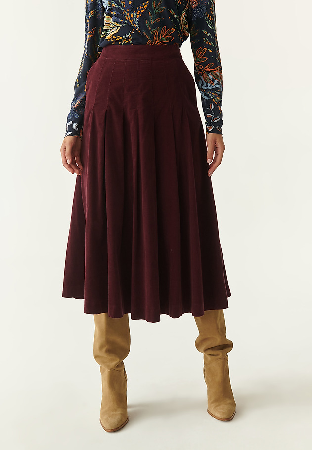 LADIES' CORDUROY MIDI SKIRT GRENADA LADIES' CORDUROY MIDI SKIRT GRENADA RED 3