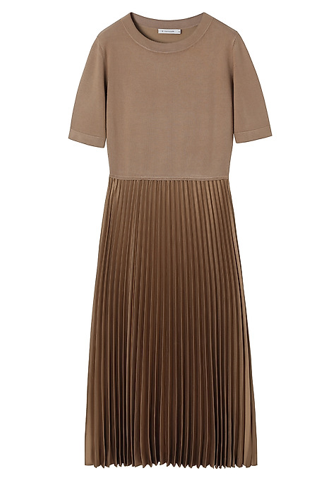 ZLEPENÉ MIDI ŠATY - MARIGENTA BÉŽOVÁ 2