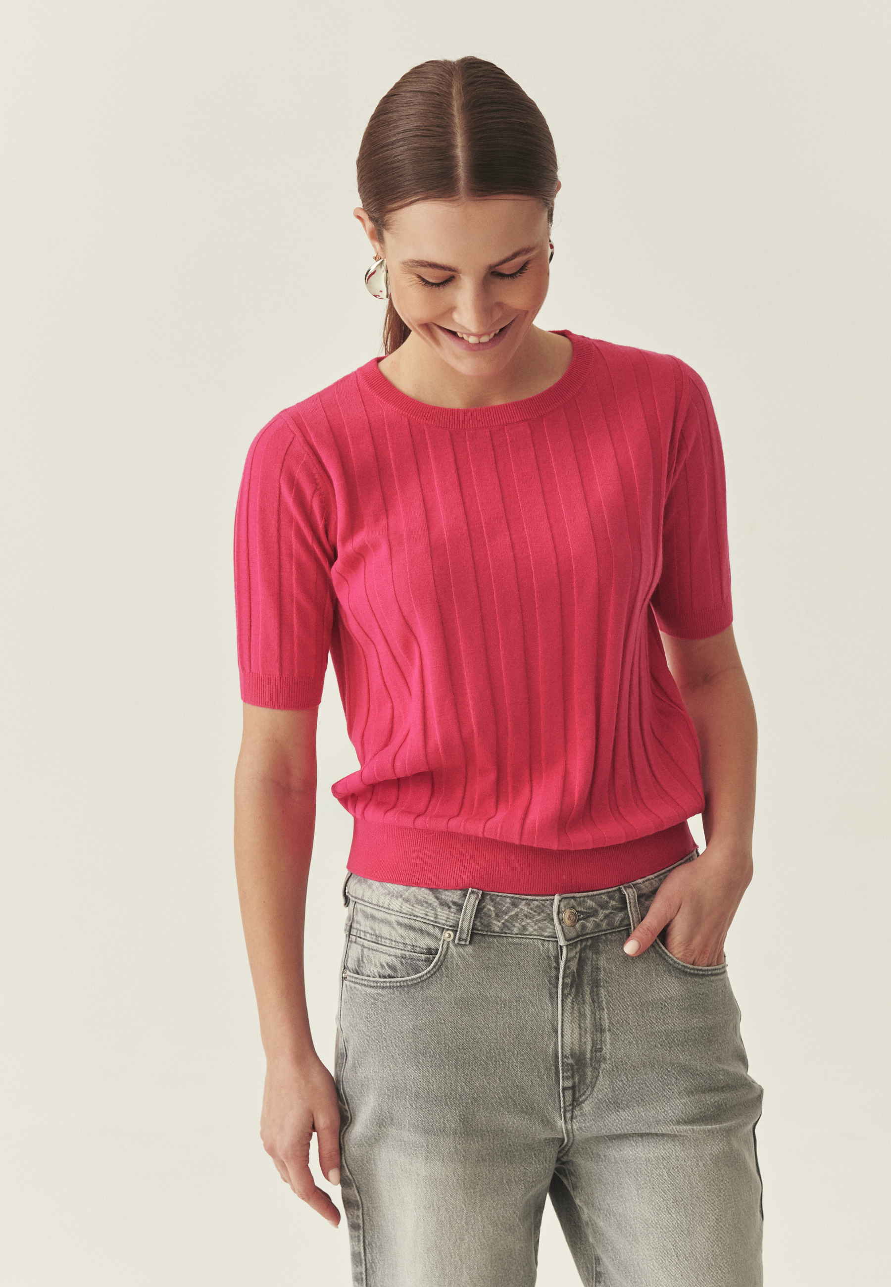 DZIANINOWA BLUZKA Z WEŁNĄ - AKUZ RÓŻOWY 2